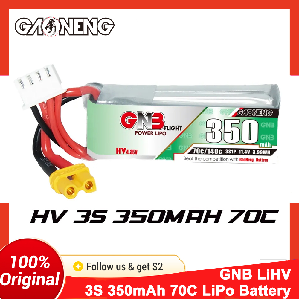 Fpv Drone Goggles - Bateria LiPo Gaoneng GNB 350mAh 3S